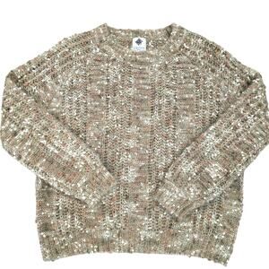 Women’s Chunky Oversize Open Knit Sweater Sz S Soft Cozy Lightweight Cottagecore